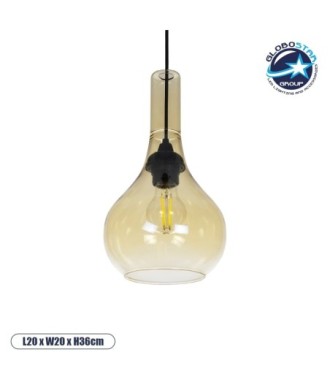 GLOBOSTAR® ΤΟΝΕ 206-0035 Μοντέρνο Κρεμαστό Φωτιστικό Οροφής με Ντουί 1 x E27 AC 220-240V IP20 - Mελί - Μ20 x Π20 x Υ36cm